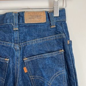 Vintage 60s/70s Levi's Flare High Waist Jeans Orange Tab with Rare Snap Closure